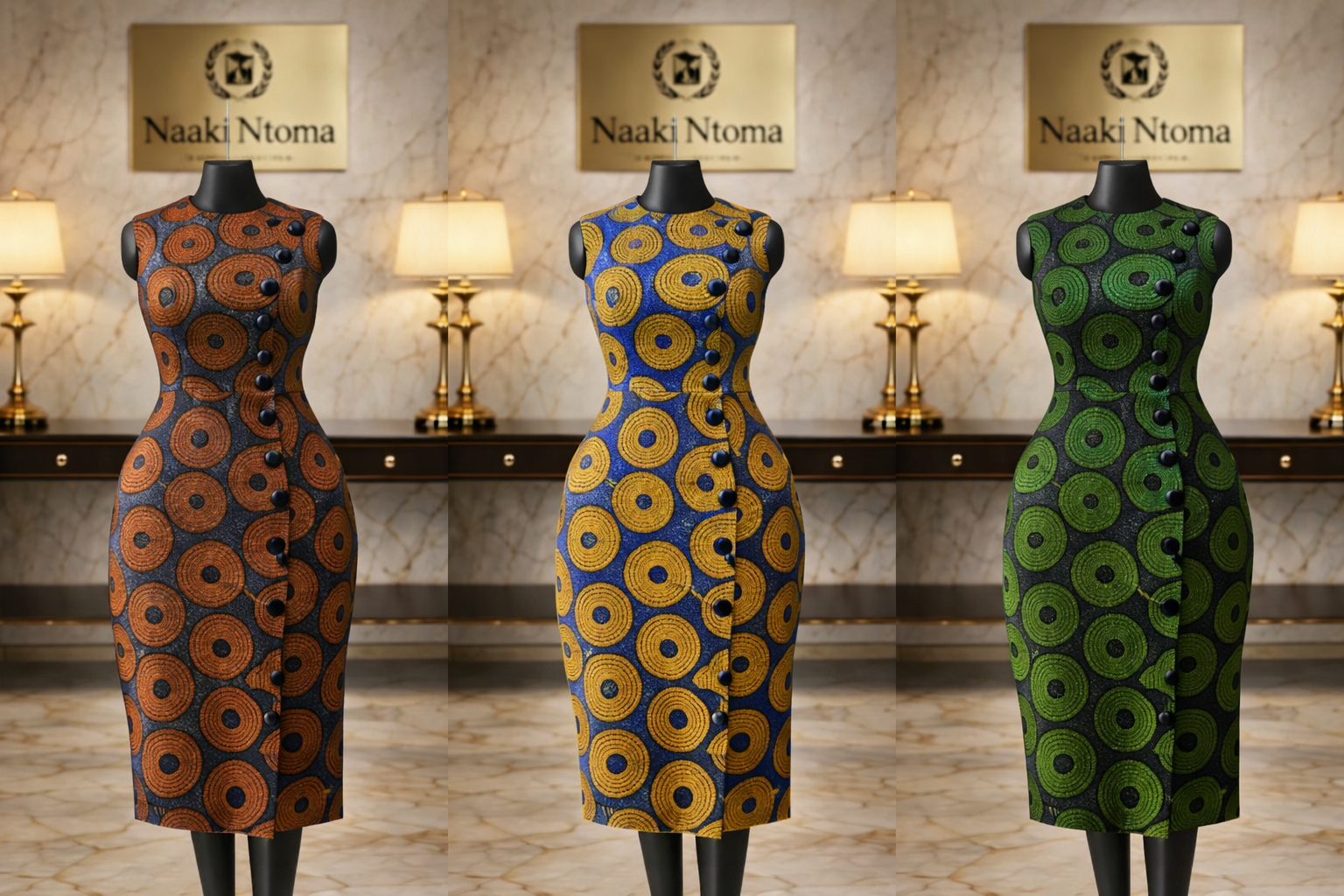 Naaki Ntoma Regal Contour Midi Dress