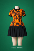 Naaki Ankara Flame Pleated Dress