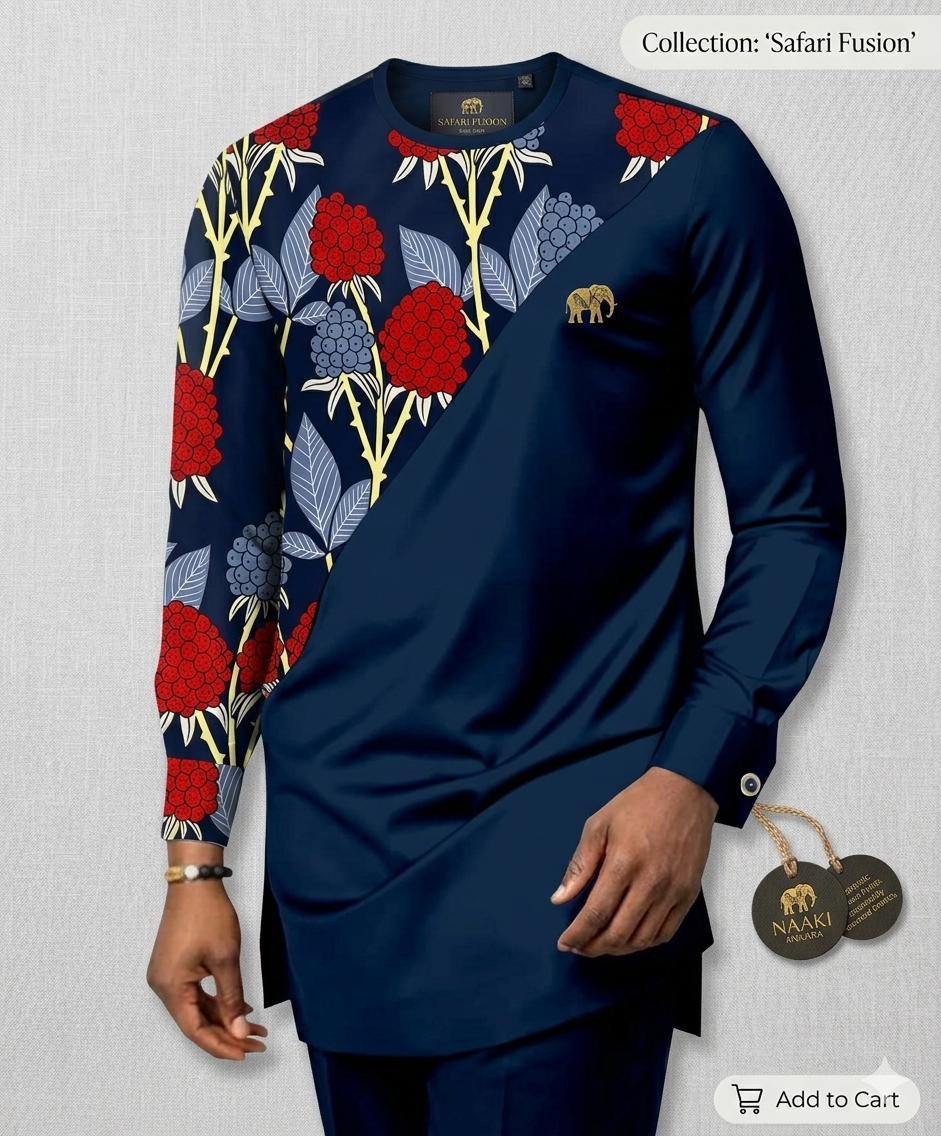 The 'Safari Fusion' Asymmetric Ankara Tunic