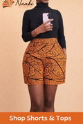 Naaki Ankara High-Waist Statement Shorts