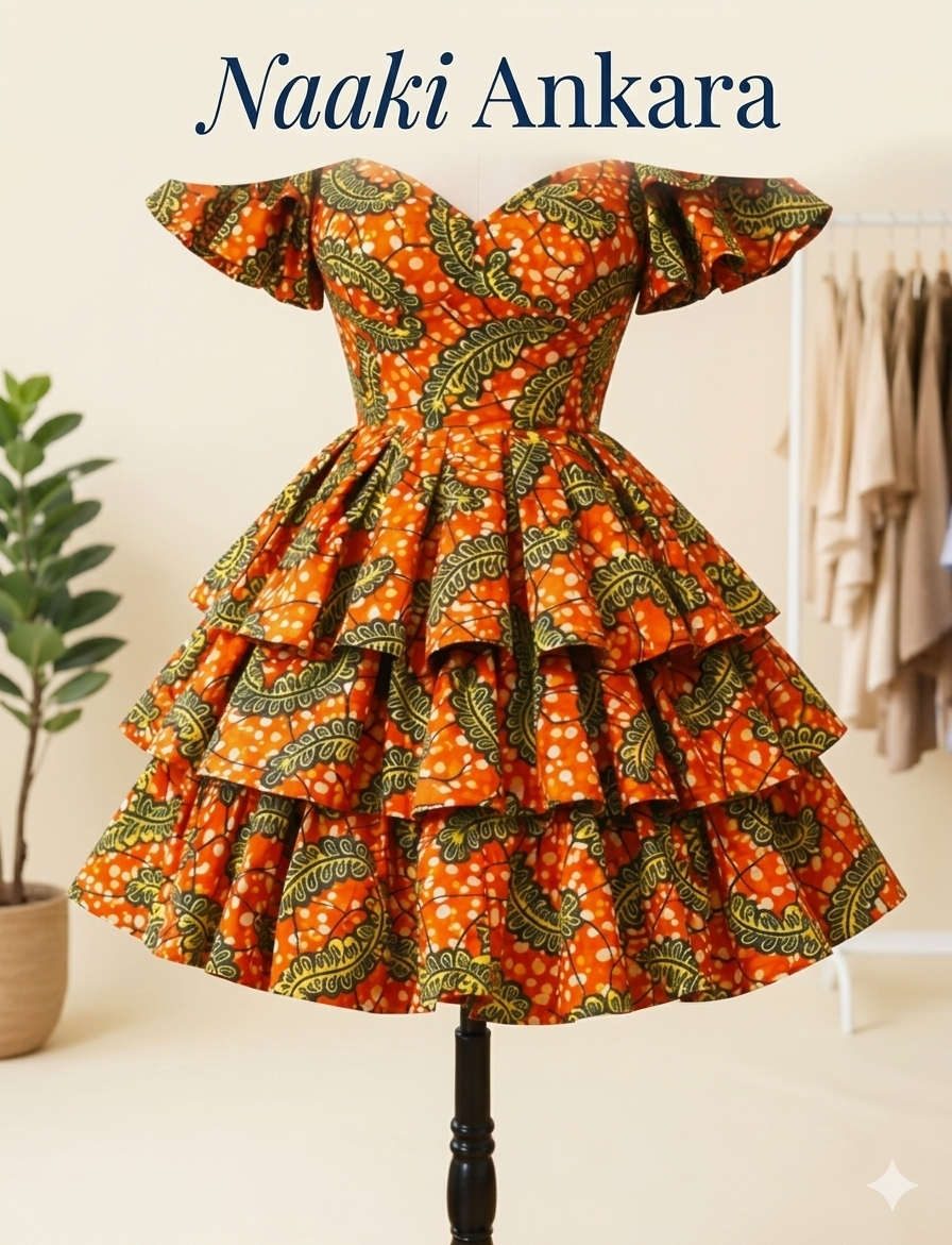 Naaki Ankara Tiered Mini Dress