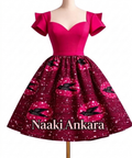 The "Naaki" Flutter-Sleeve Ankara Flare Dress