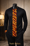 Black Ankara Panel Tunic