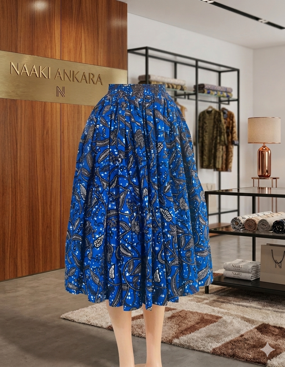 The Sapphire Flora Midi Skirt